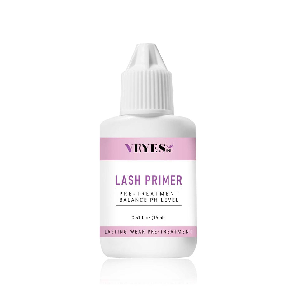 VEYES INC eyelash primer front packaging showing compact tube and application benefit