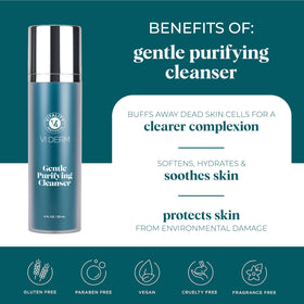VI DERM cleanser texture close-up showing lightweight hydrating gel