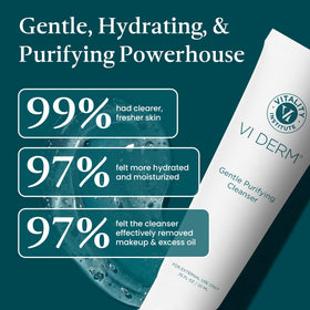 VI DERM compact 0.75 oz bottle held in hand illustrating travel-friendly convenience