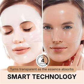 VIABEAUTY hydrogel sheet close-up highlighting melt-in texture