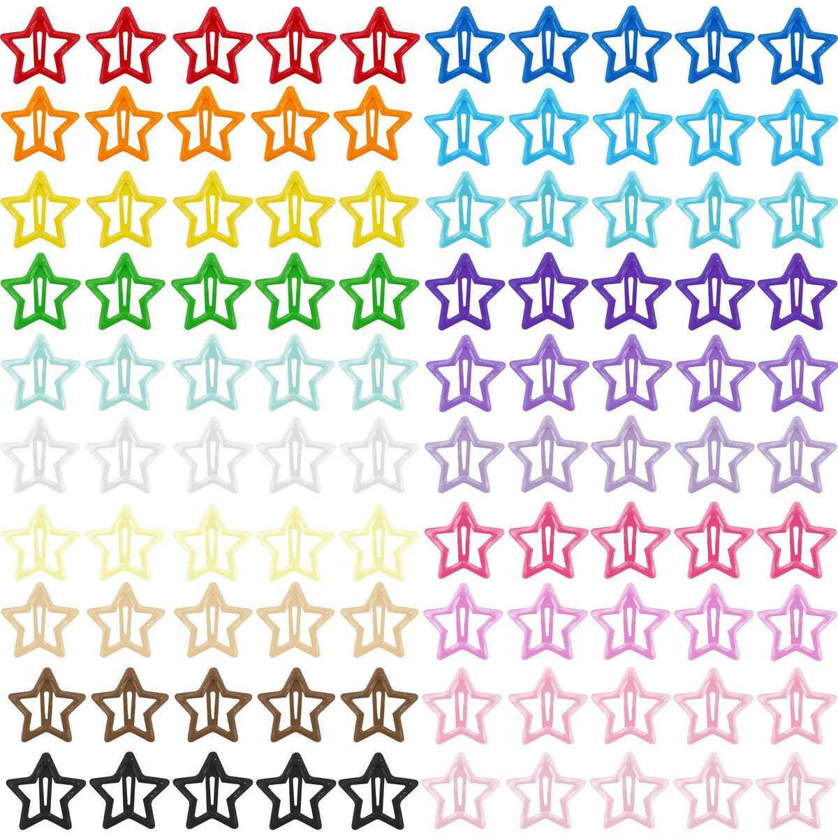 VIBILIA front pack of 100 star clips showing quantity and color variety benefit