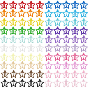 VIBILIA front pack of 100 star clips showing quantity and color variety benefit