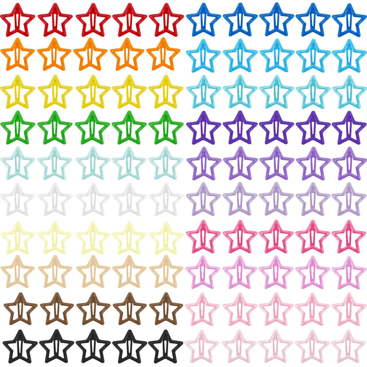 VIBILIA front pack of 100 star clips showing quantity and color variety benefit