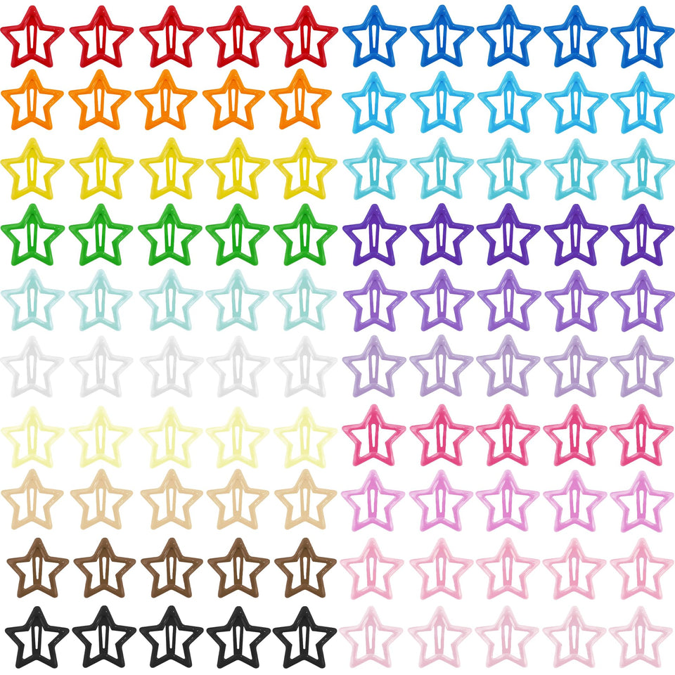 VIBILIA front pack of 100 star clips showing quantity and color variety benefit