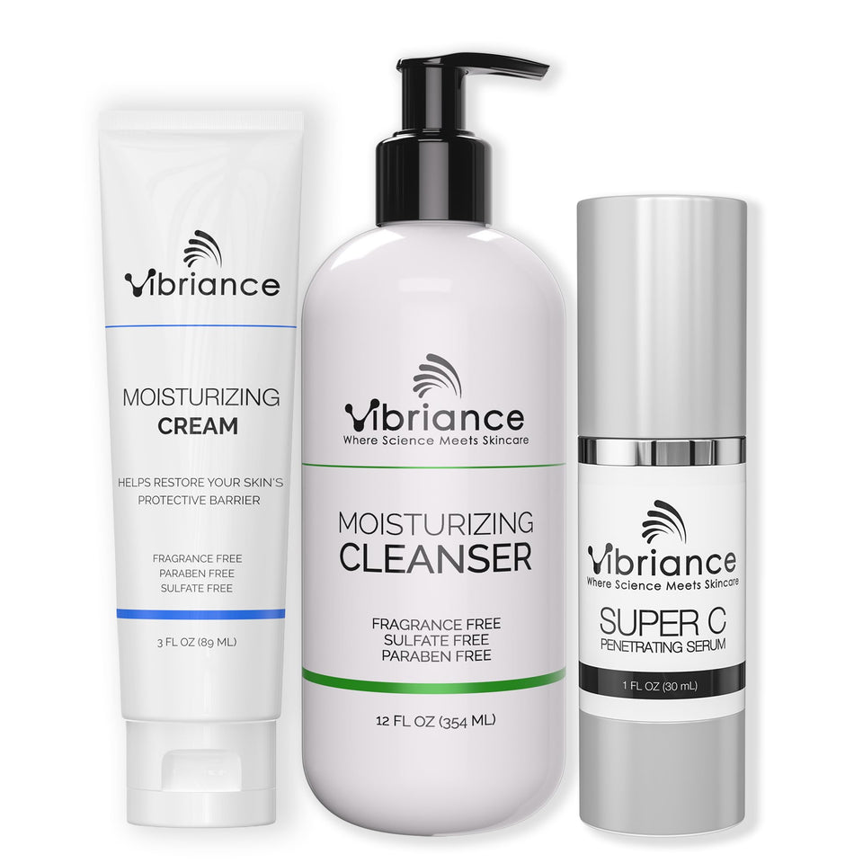 Vibriance bundle front packaging showing all three products and benefits