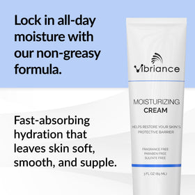 Vibriance cream texture closeup highlighting smooth, hydrating consistency for quick absorption