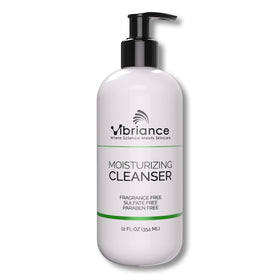 Vibriance front packaging showing cleanser bottle and 12 fl oz size for clear purchase choice