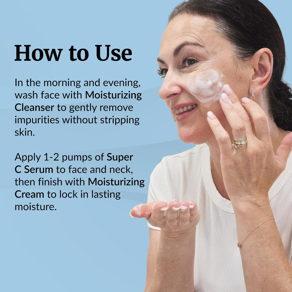 Vibriance moisturizing cleanser pump bottle ready for gentle daily cleansing