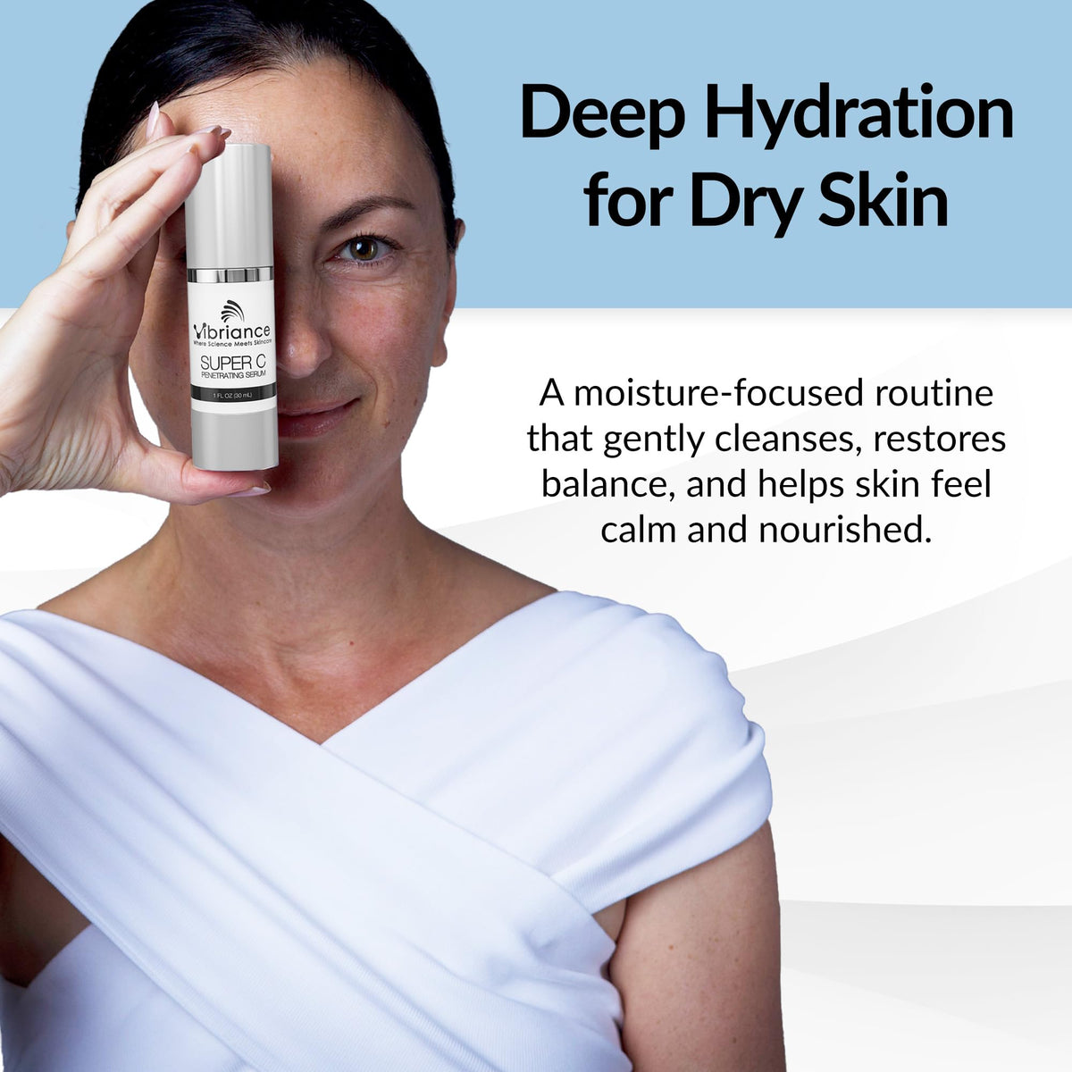 Vibriance Super C serum dropper dispensing smooth serum for brightening