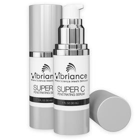Vibriance front packaging showing two serum bottles and product benefits