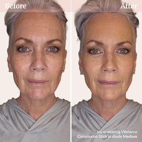 Vibriance stick being blended with fingers demonstrating quick application