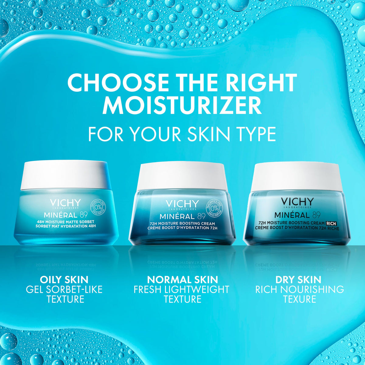 VICHY bathroom shelf lifestyle shot showing routine integration and fresh-matte benefit