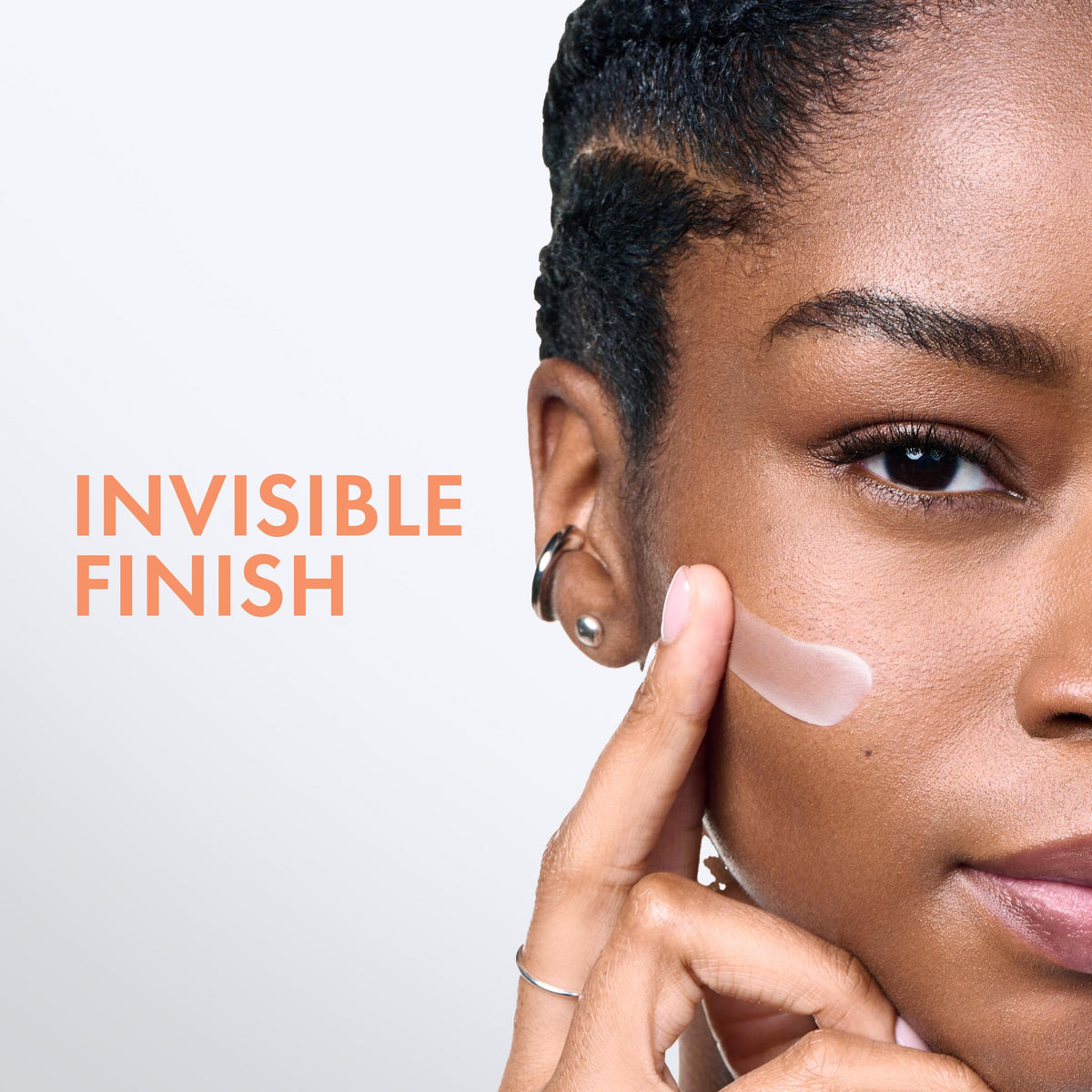 VICHY applied on hand demonstrating lightweight invisible finish benefit