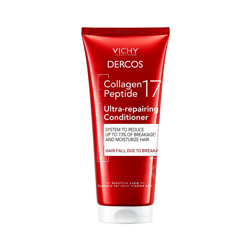 VICHY Dercos front packaging showing label and 200ml size, clear benefit of repair