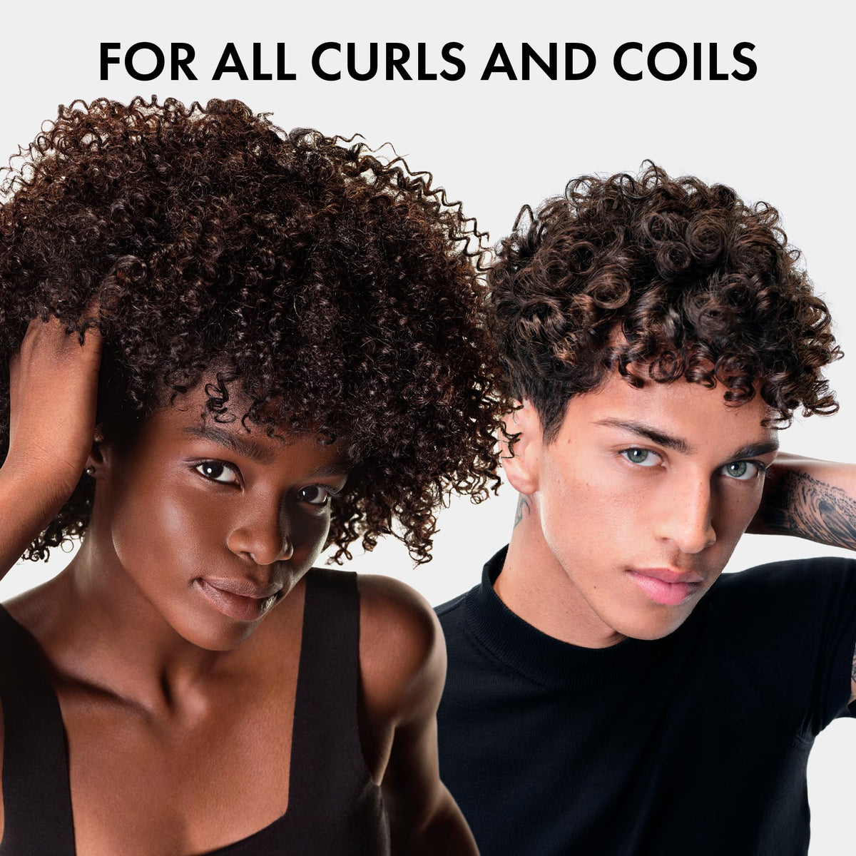 VICHY Dercos before-and-after curls showing increased definition benefit