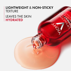 Vichy applying serum to cheek demonstrating targeted dark-spot care