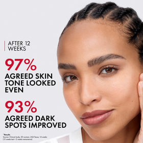 Vichy bottle in hand illustrating size and easy application benefit