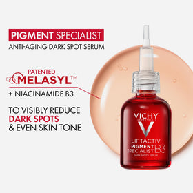 Vichy serum drop texture close-up highlighting fast-absorbing hydration