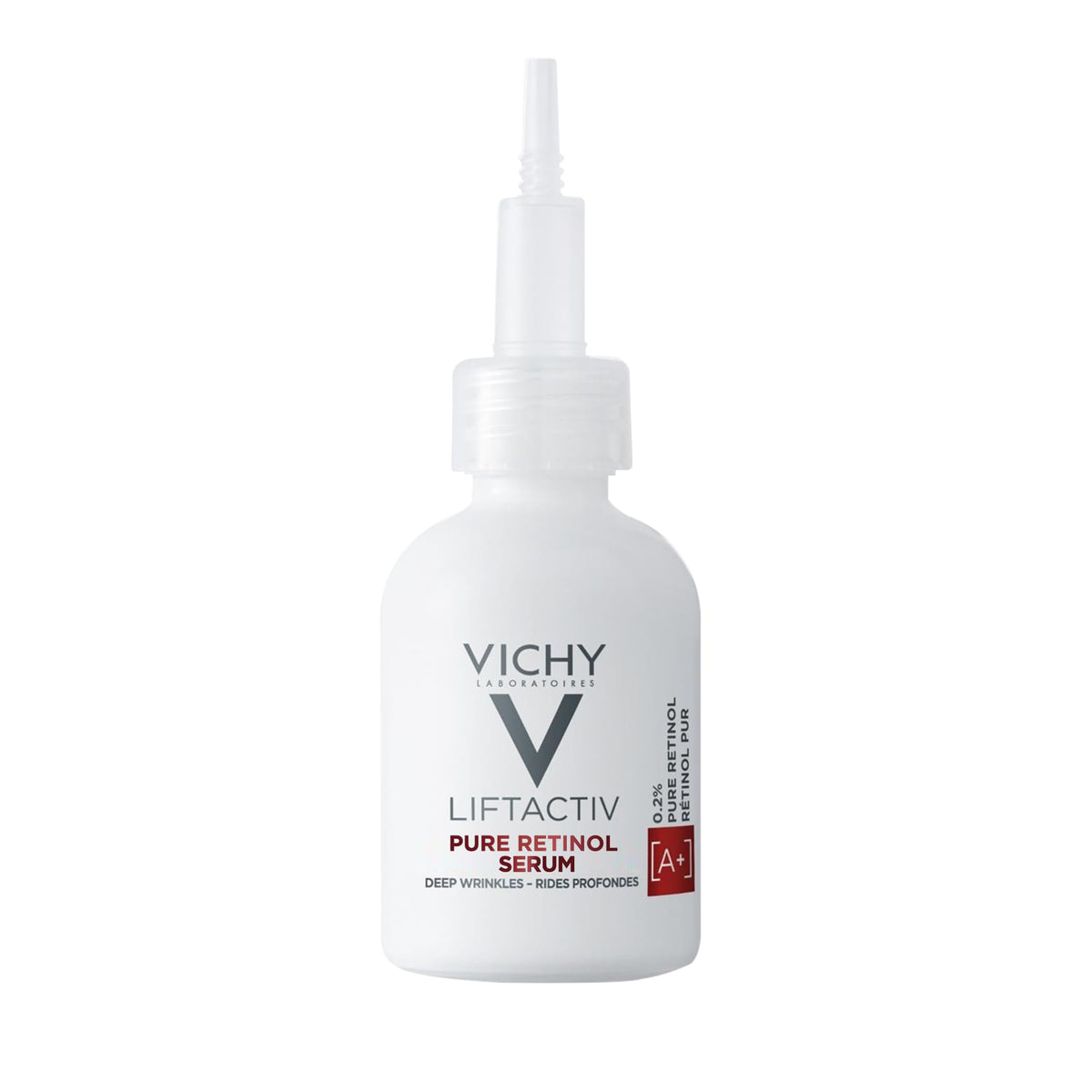 Vichy front bottle showing product benefits and clean design