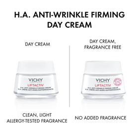 Vichy LiftActiv Supreme open jar texture highlighting lightweight cream absorption