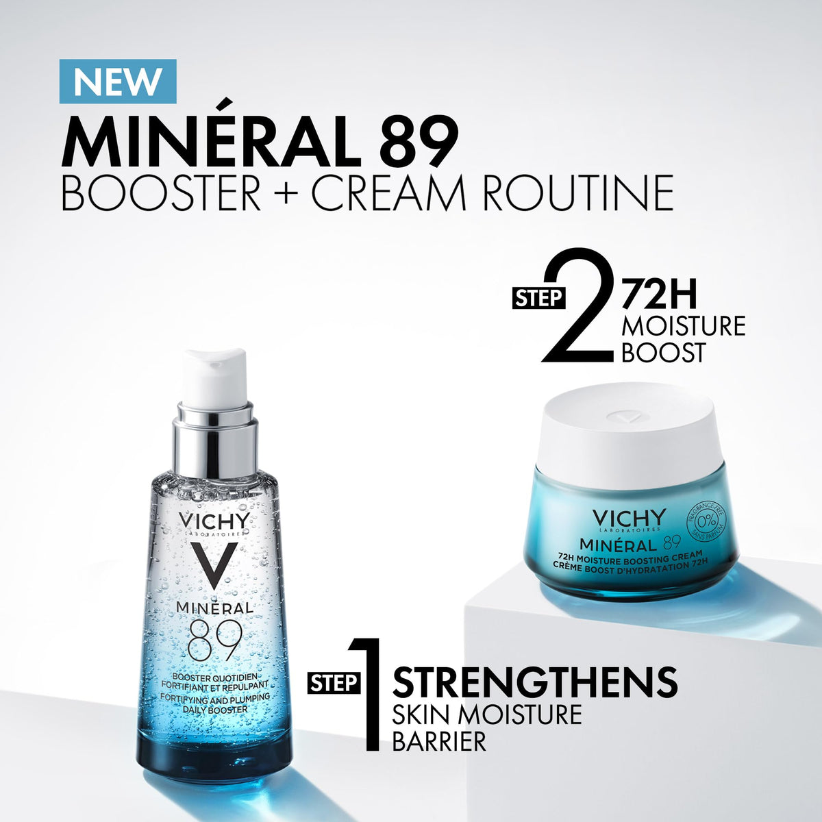 VICHY Minéral 89 application on hand demonstrating fast-absorbing formula and non-greasy feel