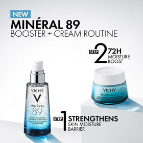 VICHY Minéral 89 application on hand demonstrating fast-absorbing formula and non-greasy feel