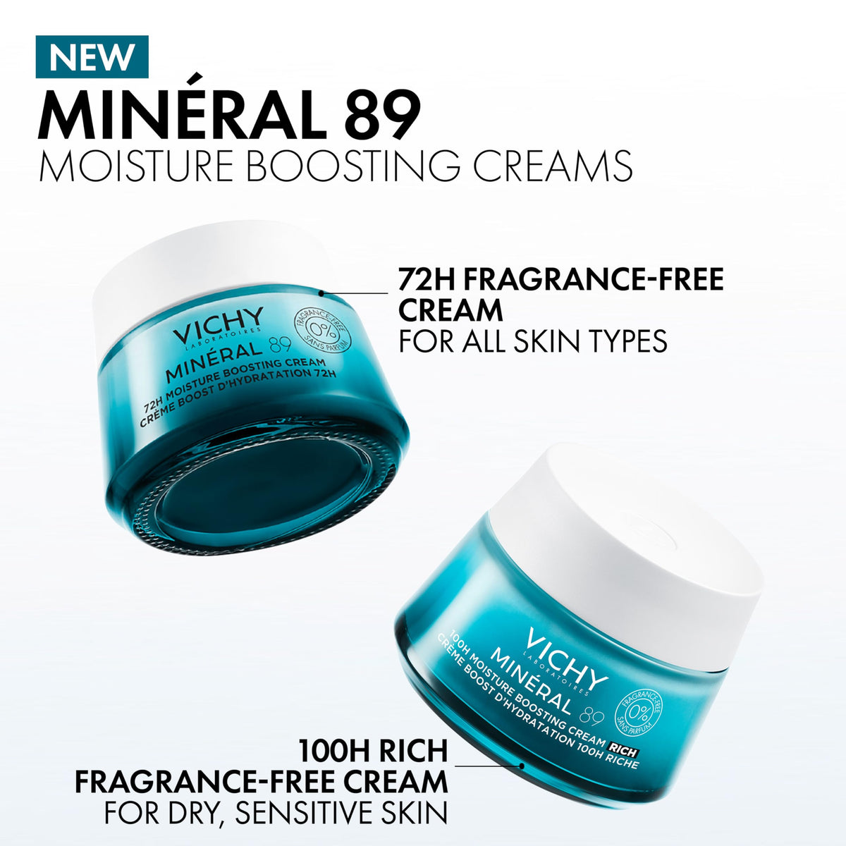 VICHY cream applied on hand showing absorbency and skin comfort