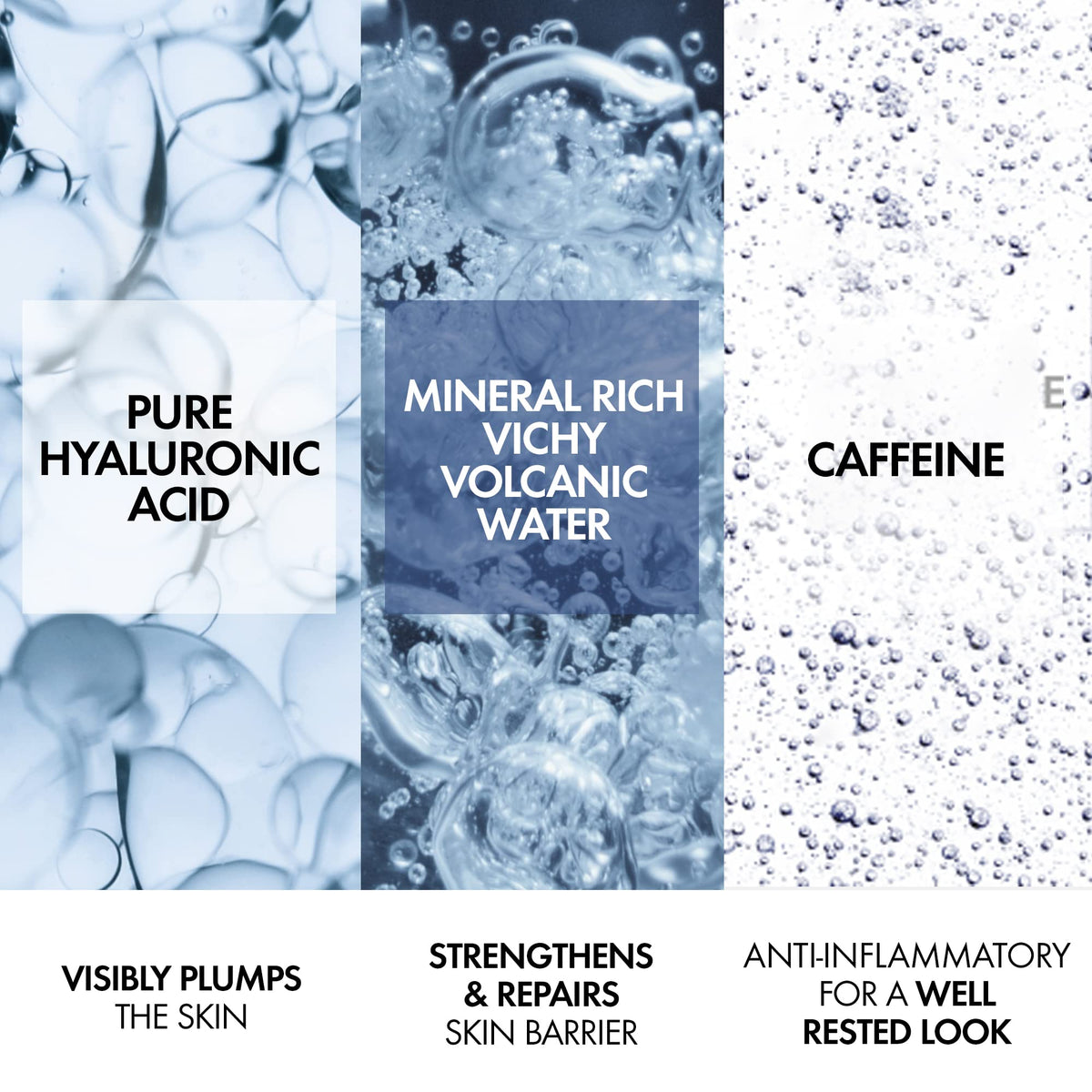VICHY close-up of gel texture demonstrating hydrating, lightweight feel