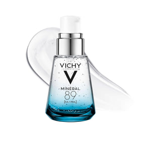Vichy Minéral 89 front bottle view showing clear hydrating gel and branding