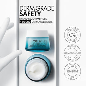 VICHY Minéral 89 with Vichy volcanic mineral water bottle showing mineral-rich barrier support