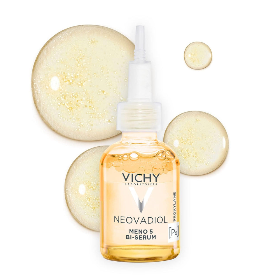 Vichy Neovadiol front packaging showing bottle and brand, conveys clinical trust