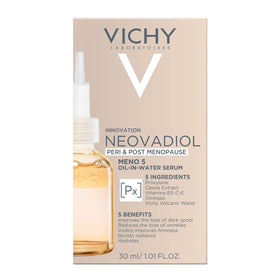 Vichy Neovadiol placed with cleanser and moisturizer in bathroom, shows routine compatibility