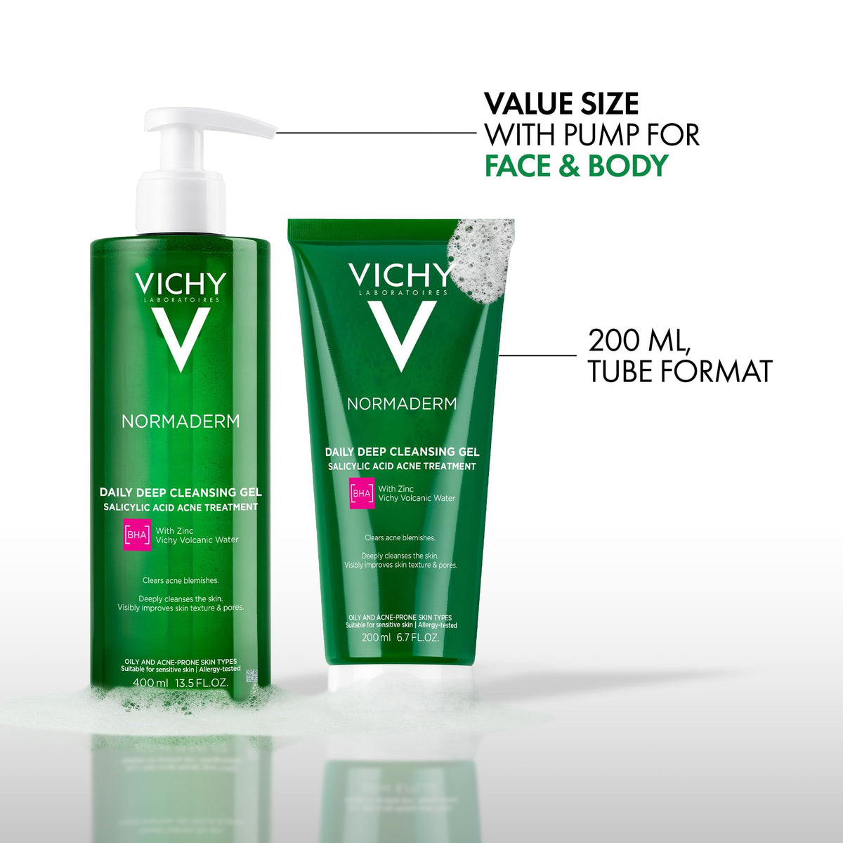 VICHY Normaderm before and after pores focus for clearer skin appearance