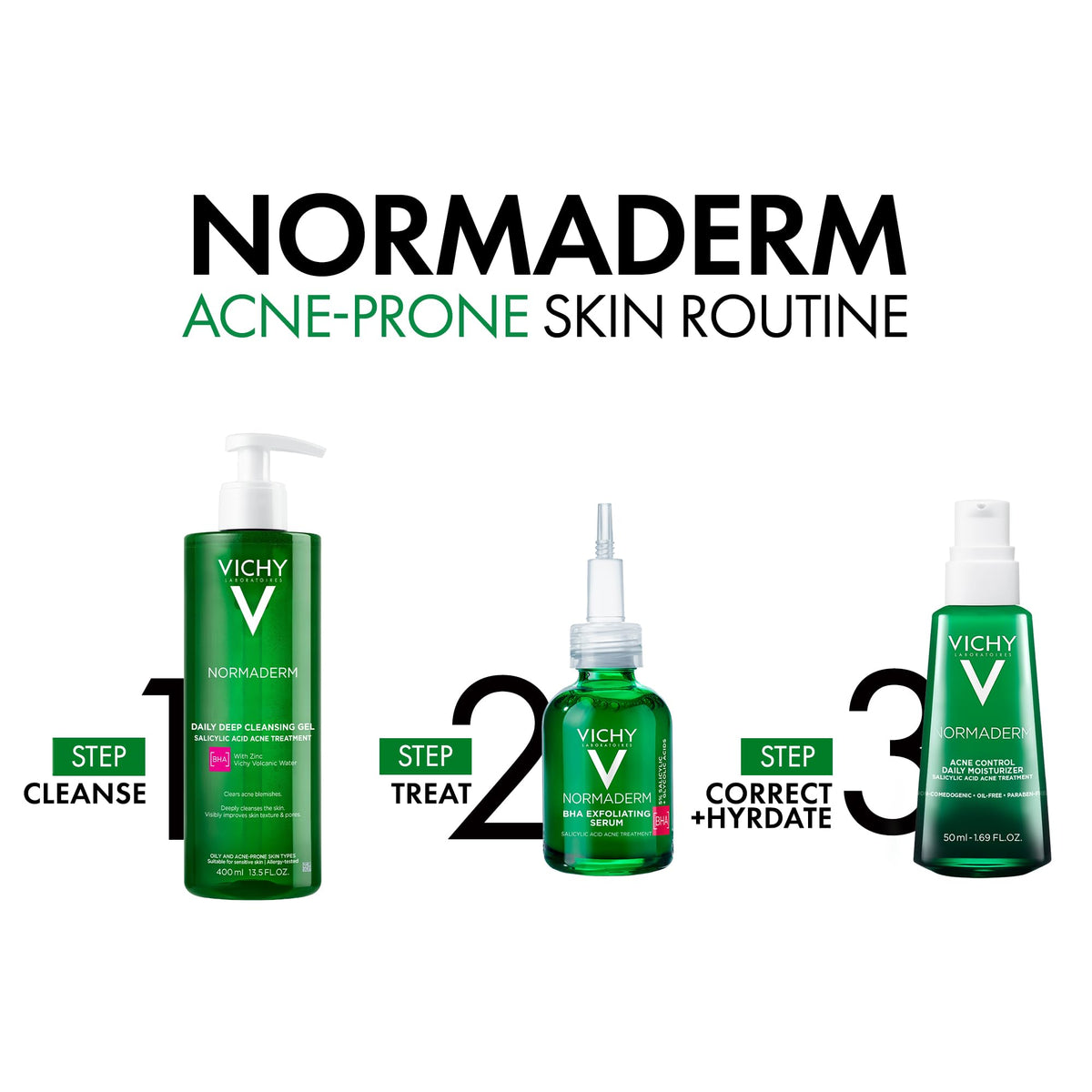 VICHY Normaderm placed on bathroom counter to show daily routine fit