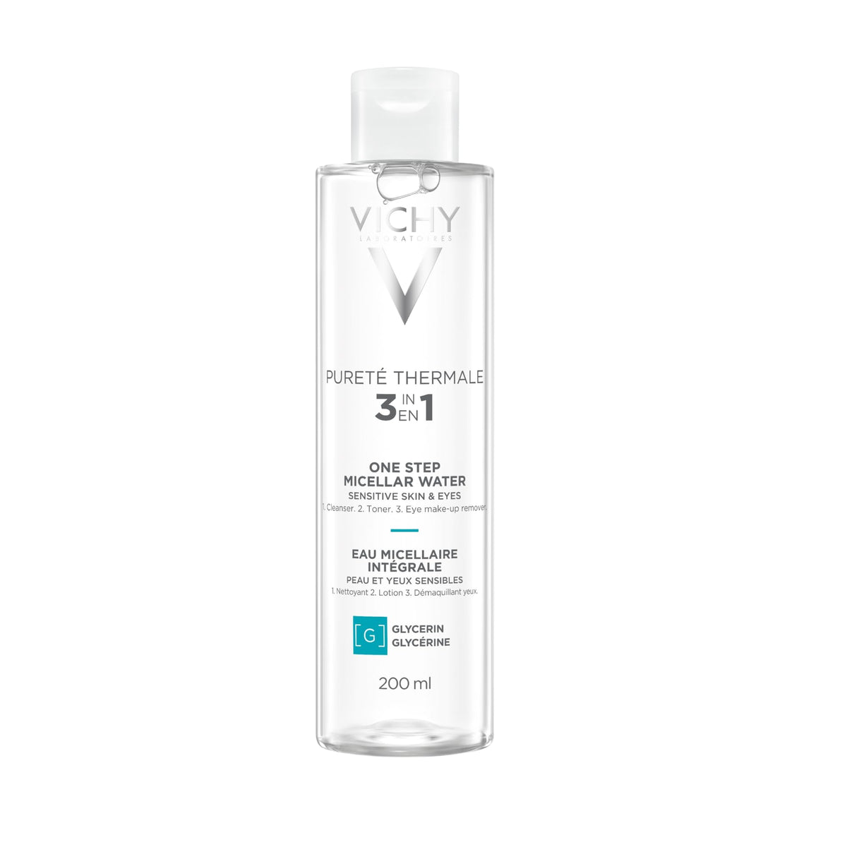 Vichy front packaging showing product and benefits for sensitive skin