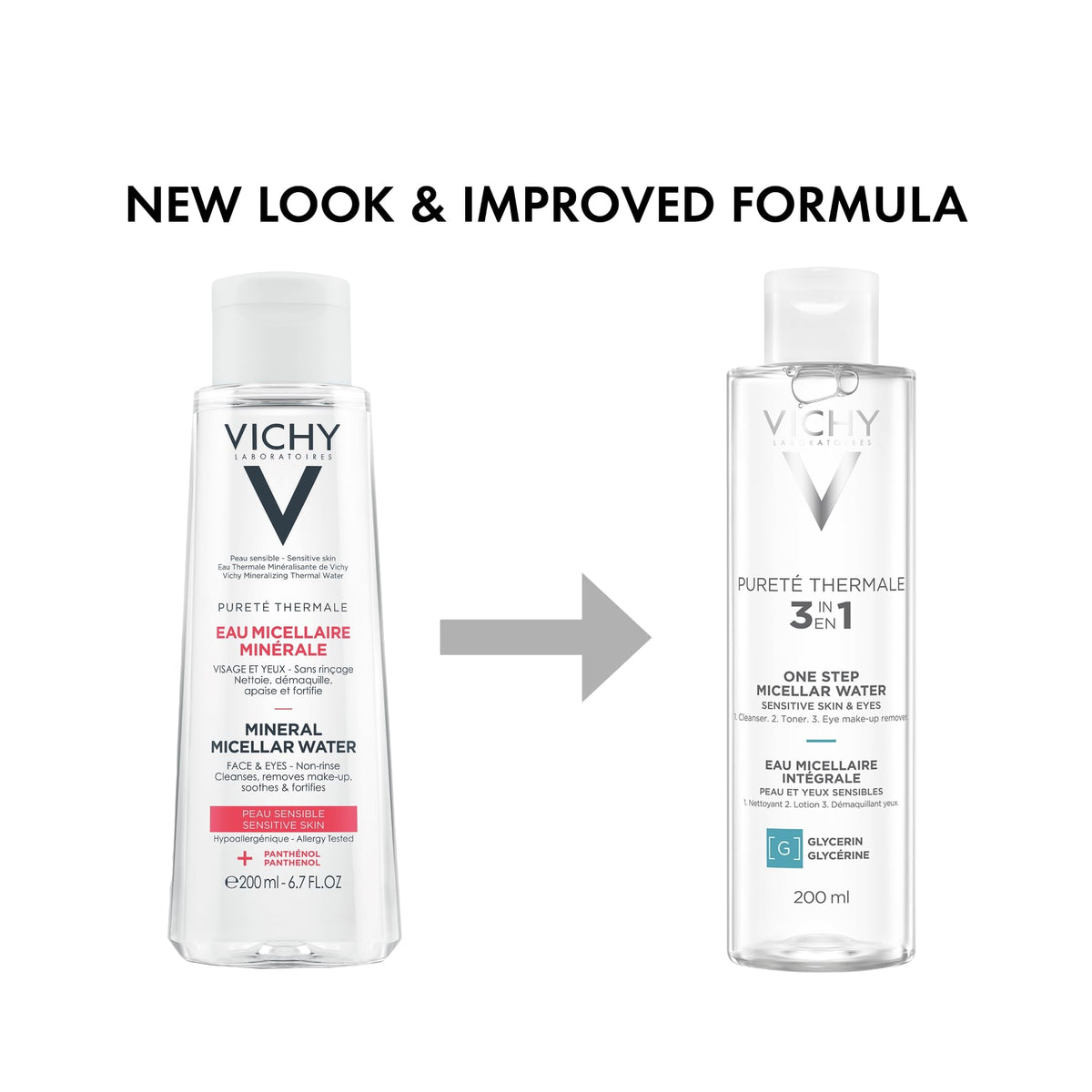 Vichy micellar water texture close-up revealing light hydrating finish