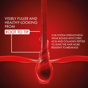 VICHY shampoo being applied to hair for stronger, less breakage