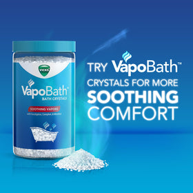 Vicks evening shower scene with tablet for relaxing steam benefit
