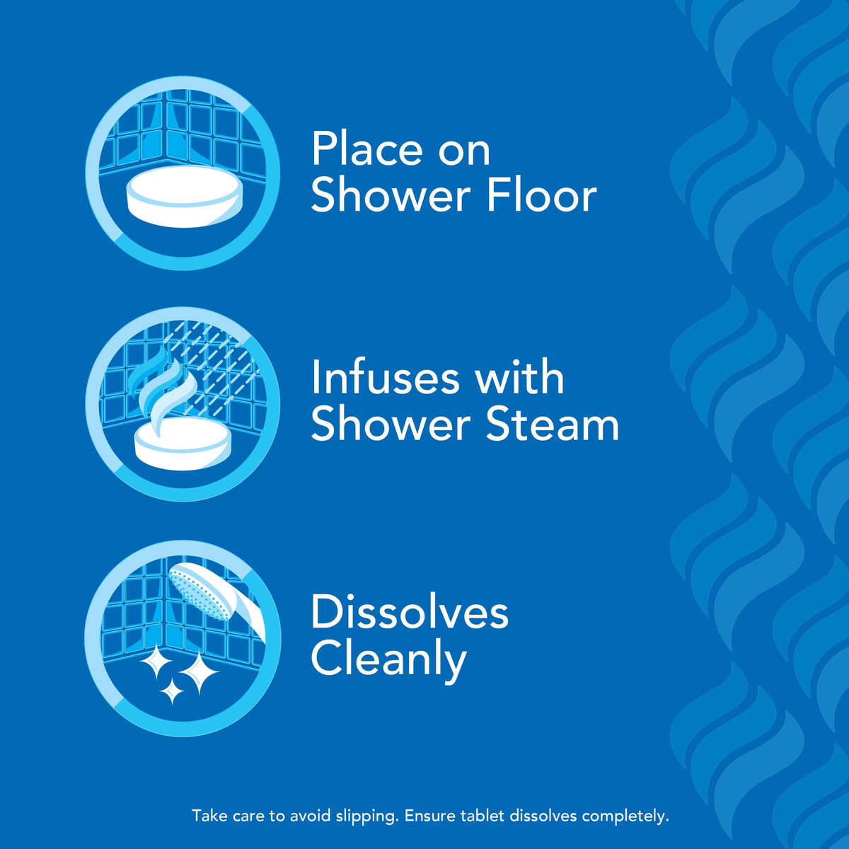 Vicks VapoShower PLUS ingredient label showing eucalyptus and essential oils information