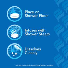Vicks VapoShower PLUS ingredient label showing eucalyptus and essential oils information