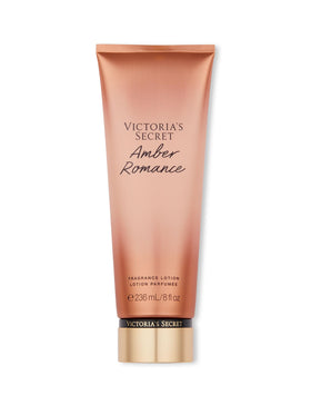 Victoria's Secret bottle front view showing amber romance scent and elegant packaging benefit
