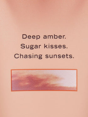 Victoria's Secret Amber Romance lotion paired with mist to show prolonged fragrance layering