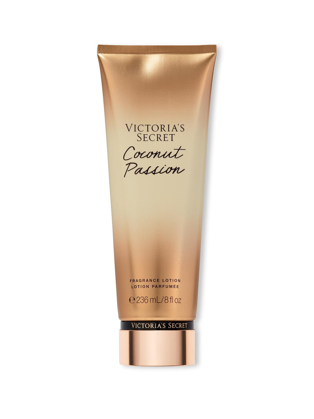 Victoria's Secret front packaging showing coconut passion lotion benefit hydration