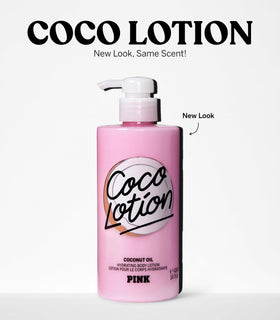 Victoria's Secret PINK ingredients label showing coconut oil and fatty acids benefits