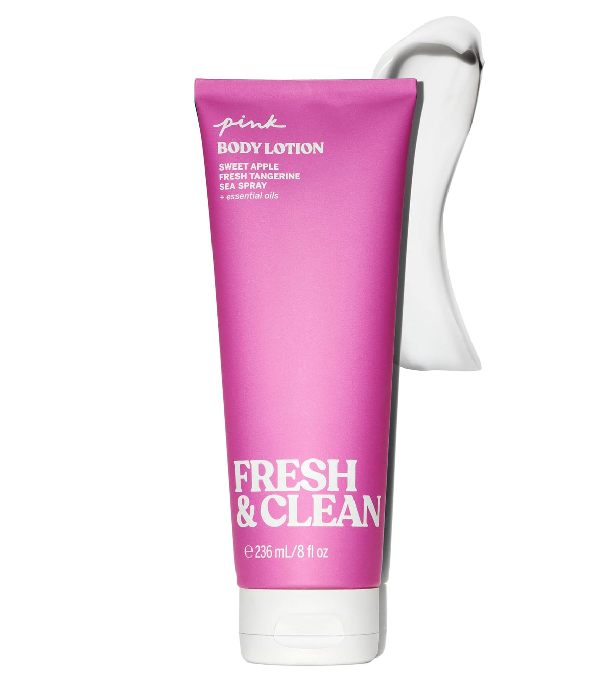 Victoria's Secret Pink Fresh & Clean front tube showing label and size, fast hydration
