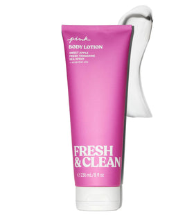 Victoria's Secret Pink Fresh & Clean front tube showing label and size, fast hydration