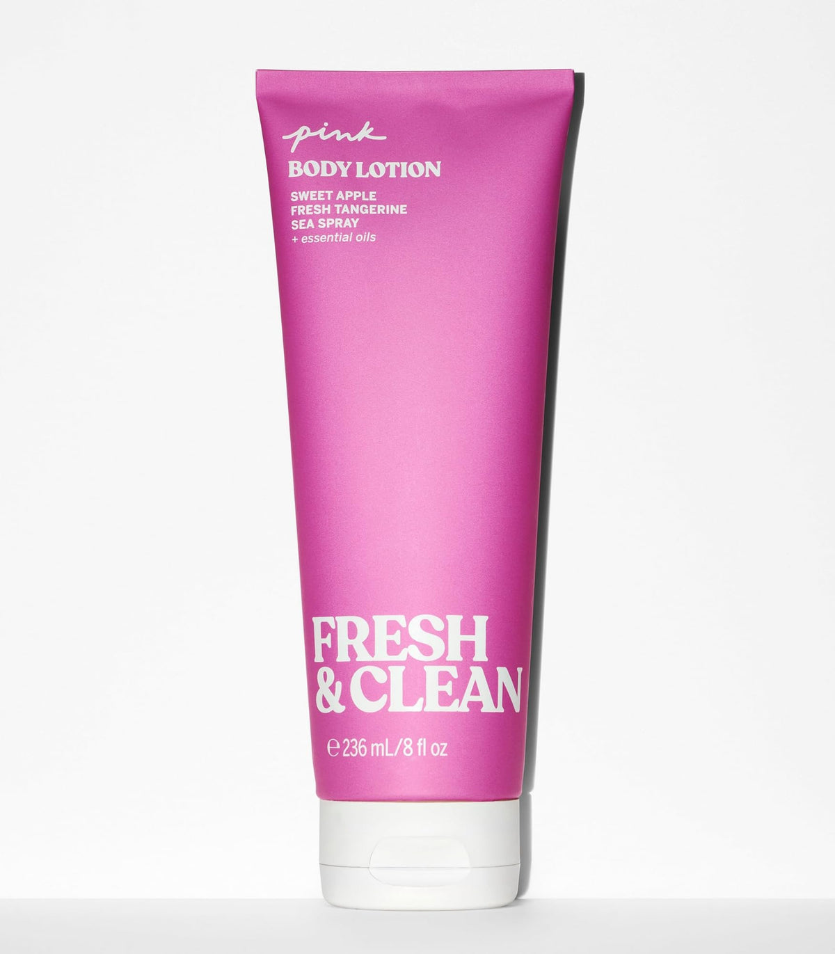 Victoria's Secret Pink Fresh & Clean lotion texture swatch, lightweight absorption benefit