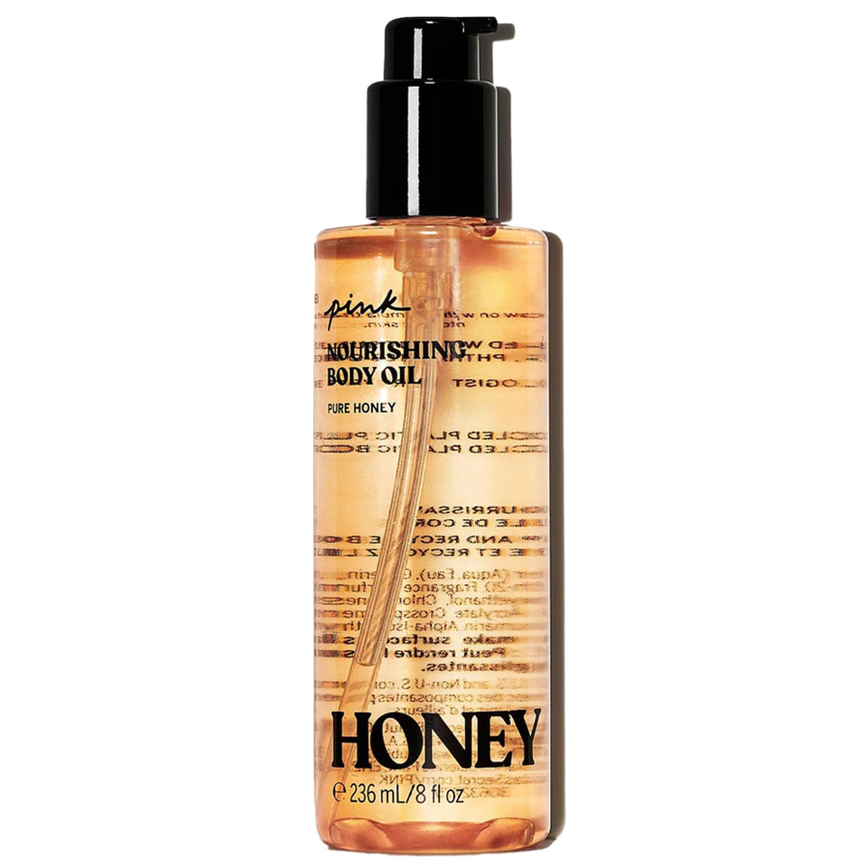 Victoria's Secret bottle front view shows honey lavender scent and sleek packaging