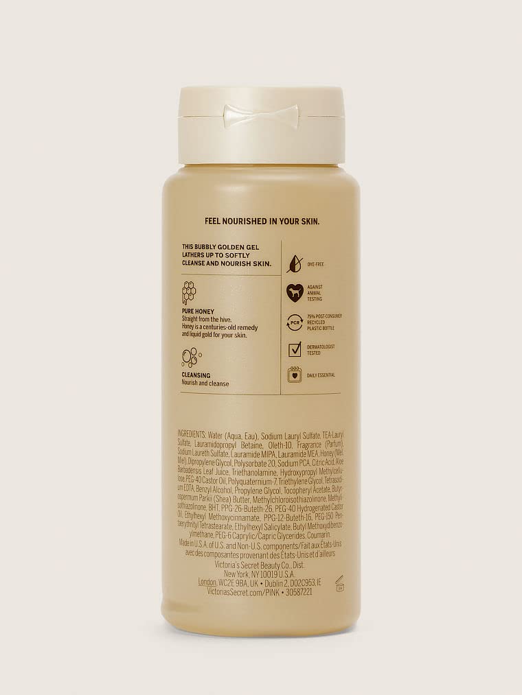 Victoria's Secret Pink closeup of pump and label highlighting ingredients