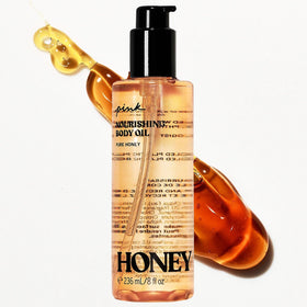 Victoria's Secret close-up of silky oil texture highlighting smooth, non-greasy finish